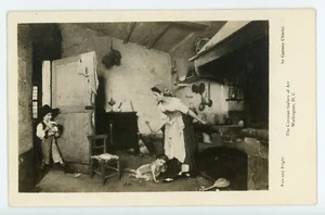Postal RPPC Galería de Arte Corcoran Washington DC Diversión y Miedo Niños Asustan a Mamá - Imagen 1 de 2