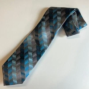 VAN HEUSEN, Classic Gray & Blue Neck Tie, Geometric Pattern, OS, NWT, $45 - Picture 1 of 4
