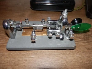 VIBROPLEX MORSE KEY TELEGRAPH KEY MORSETASTE KLUCZ TELEGRAFICZNY - Zdjęcie 1 z 9