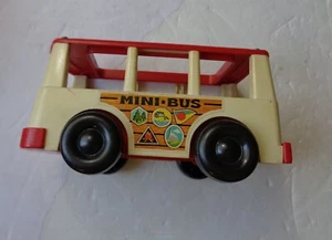 Vintage 1969 Fisher Price Little People Mini-Bus FP-141 Red & White - Picture 1 of 5