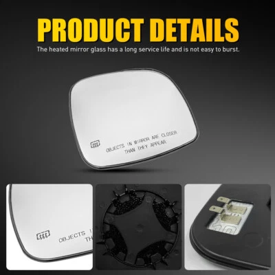 Espejo retrovisor de vidrio para Dodge Grand Caravan 2008-2019 lado del pasajero con placa de respaldo Foto 1 de 4