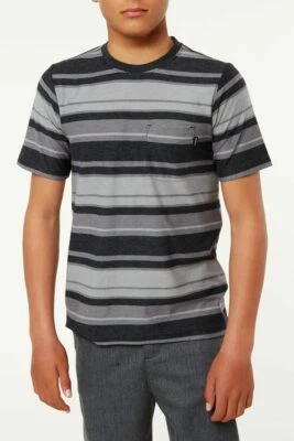 Oneill Boy's S/S 口袋 T 恤 PINNACLE CREW - BLK - 中号 - 全新带标签 — 第 1/2 张图片