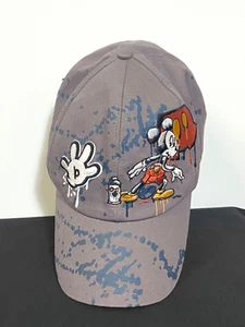 Disney World Mickey Mouse Hat Embroidered Gray Graffiti Art by Parks Adult - Picture 1 of 12