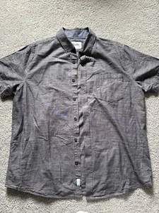 Camisa Hurley Para Hombre XL Gris Manga Corta Algodón Cuello Abotonado - Imagen 1 de 4