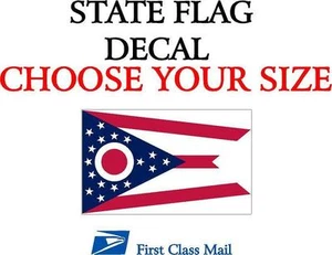 BANDERA DEL ESTADO OHIO, PEGATINA, CALCOMANÍA, VINILO 5 AÑOS BANDERA DEL ESTADO DE OHIO - Imagen 1 de 2