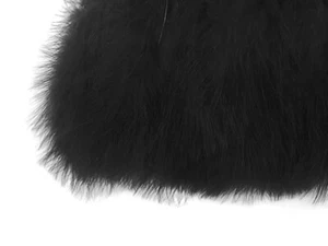 1 Yard - Schwarz Marabou Truthahn Flaum Feder Fransenbesatz Kleidung Kleid Party Abschlussball - Bild 1 von 4
