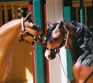 Jaapi BLACK halter w/tan leather crown, w/lead, fits Breyer, not for real horses - Picture 1 of 1