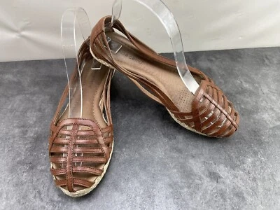 Zapatos planos informales de ballet Corso Como Stride para mujer marrón 7M de cuero con correa sin cordones Foto 1 de 4