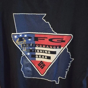 Camiseta Columbia PFG Azul Marino Gráfica Para Hombre XL Diseño Bandera del Estado de Georgia Algodón - Imagen 1 de 8