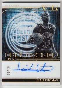 2024-25 Panini Noir Isiah Thomas Emblazoned Ink Gold Auto 01/10 1/1 - Picture 1 of 2