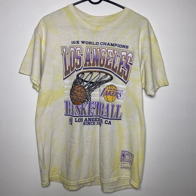 Футболка Mitchell And Ness Hardwood Classics LA Lakers 16x World Champ галстук-краситель L - Изображение 1 из 4