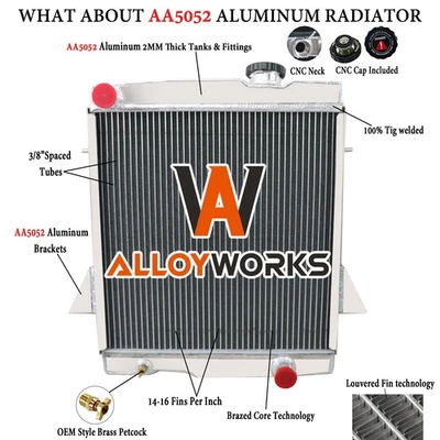 3-Row Aluminum Radiator For 1968-74 Triumph TR6 1967-1969 TR TR250 250 2.5L MT - Image 1 of 4