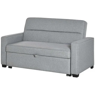 HOMCOM Divano Letto Singolo Seduta 2 Posti Schienale Reclinabile 3 Livelli - Immagine 1 di 4