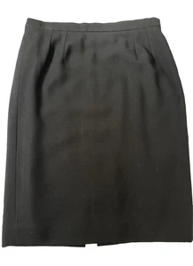 Vintage 80er Aquascutum reine Wolle Rock Damen 12 schwarz gefüttert Bleistift Made Canada - Bild 1 von 12