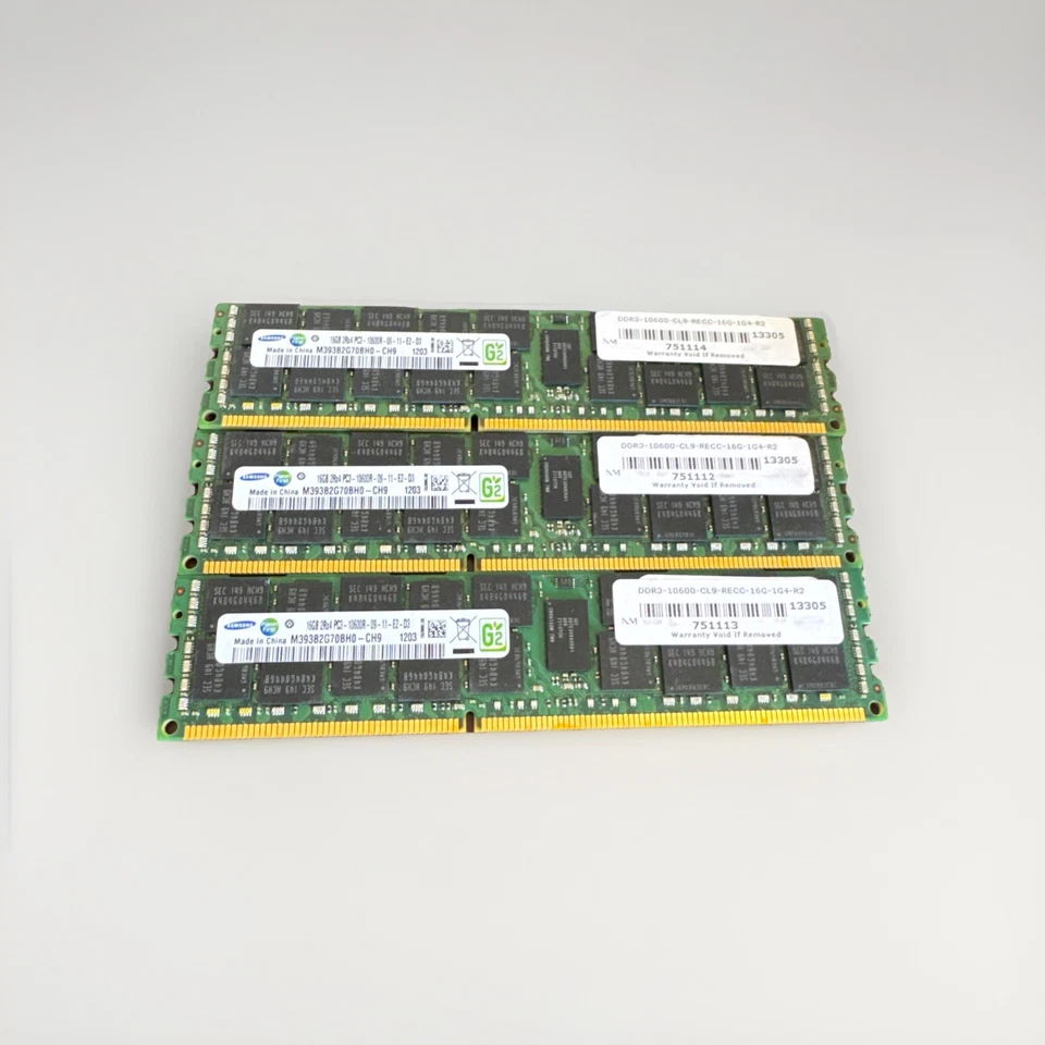 48Gb Samsung 16GB (3x16GB) 240-pin RDIMM 1333MHz DDR3 Server RAM Module - Image 1 of 1