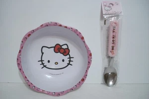 Sanario 2010 Hello Kitty Zak! Melamine Bowl & Sanario 2009 Stainless Steel Child - Picture 1 of 17