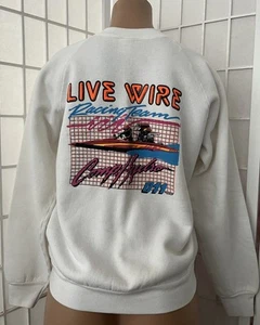Sudadera 92’ Racing Speed Boat Hydro Comp De Colección Y2K LiveWire Blanca Talla Grande - Imagen 1 de 5