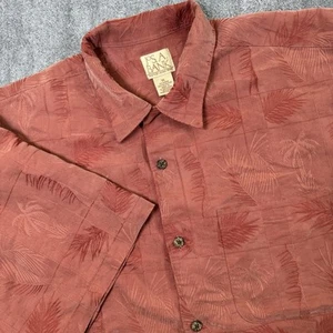 Jos A Bank-Mens XL Extra Large Hawaiian Shirt Pink/Coral-Button Down-Casual VTG - Picture 1 of 9
