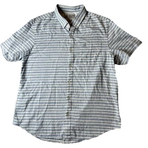 Penguin L camicia uomo a righe bianca blu manica corta - Foto 1 di 8