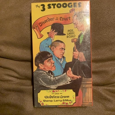 The Three Stooges Disorder In The Court & Brideless Groom VHS Moe Larry Curly - Image 1 of 3