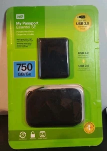 Western Digital WD My Passport Essential SE Portable Hard Drive 750 GB USB NEW - Picture 1 of 8