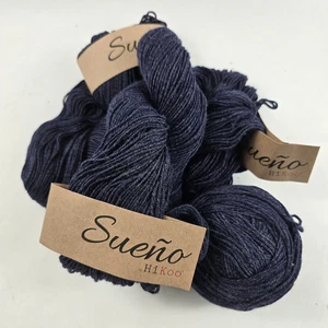 4 Hanks Hikoo Sueno Garn DK SW Merinowolle Bambus Viskose Indigo Blau 1020 Yd Y15 - Bild 1 von 4
