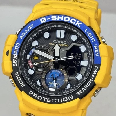 Casio G SHOCK GN 1000 9AJF Gulfmaster Yellow Twin Sensor Reverse LCD - Image 1 of 4