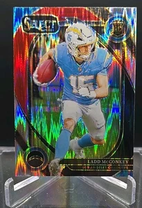 2024 Select Football Club Level Ladd McConkey Red &Blue Shock Prizm-RC-Chargers - Picture 1 of 2