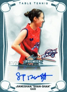 2025 LEAF TABLE TENNIS JIANGSHAN "SHAN-SHAN" GUO SILVER PARALLEL AUTO CARD #7/20 - Picture 1 of 2