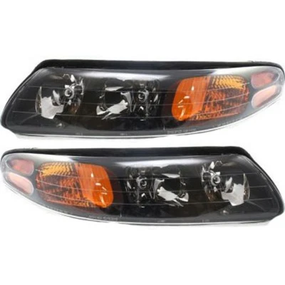 Headlight Assembly Set For 00-04 Pontiac Bonneville Left and Right With Bulb Foto 1 de 4