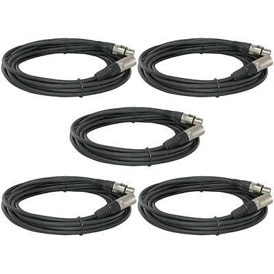 YOVUS 5 PACK 35 ft feet foot shielded balanced 3pin XLR male to female mic cables cord