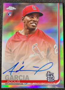 2019 Topps Chrome RA-AG Adolis Garcia RC Rookie REFRACTOR /499 Auto. Rangers