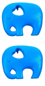 Lil' Jumbl BPA Free Baby Teething Elephant Toy TR001 Blue LOT OF 2 - Picture 1 of 5