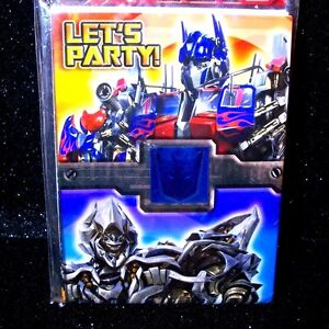 2 Packs Of 8 Transformers Birthday Invitations NOS W/Thank You Cards Let's Party 