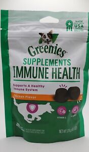 GREENIES Immune Health Dog Supplements w/ Real Chicken 40 Chews per Bag