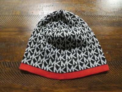 Michael Kors Signature Logo Beanie Gray & Red One Size Comfy - Изображение 1 из 2