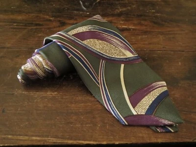 Corbata 100 % seda caña de ferrell NORDSTROM púrpura verde oliva decoración jazz caballero Foto 1 de 4