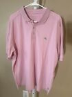 Tommy Bahama Mens 3 Button Solid Pink Short Sleeve Polo XL TG