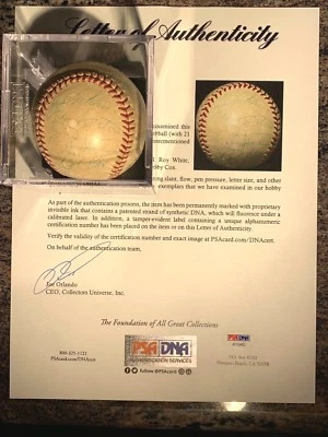 1968 New York Yankees Baseball 21 Signatures Ralph Houk Roy White Tom Tresh +  - Image 1 of 4