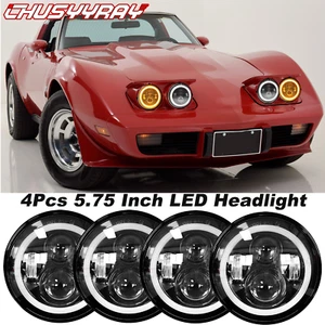 4x For Chevy Corvette C3 68-82 5 3/4" 5.75" LED Headlights Hi/Lo Beam DRL Lamp - Picture 1 of 12