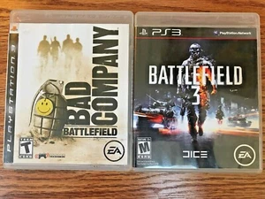Battlefield 3 & Bad Company PlayStation PS3 Video Game Lot Shooter War Battle  - Picture 1 of 4