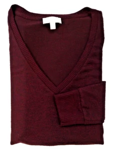 Lucky Brand Women Sweater Burgundy V-Neck Long Sleeve Pullover Size M - Picture 1 of 5