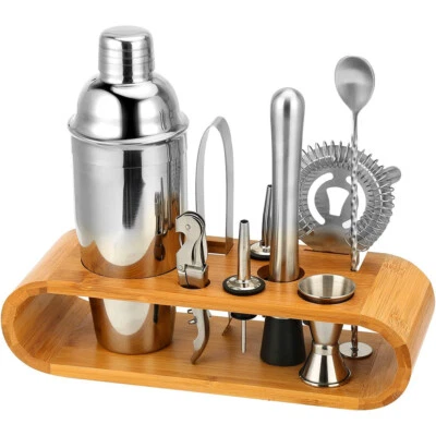Cocktail Set Shaker 750 ml Mixer Edelstahl Cocktailset Stampfer & Sieb 10 teilig - Bild 1 von 4