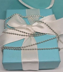 Tiffany & Co Collar de cadena de cuentas pequeñas 34" de plata esterlina NUEVO ✨️VENDEDOR DE EE. UU. - Imagen 1 de 4