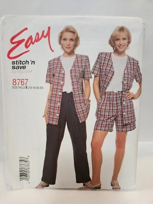 Stitch N' Save 8767 Size 16-22 Top, Pull On Pants/Shorts Uncut 1997 - Image 1 of 2