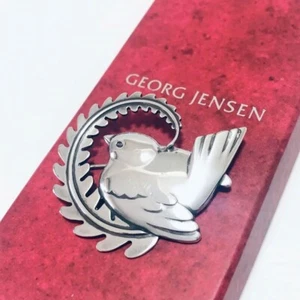 Spilla uccellino GEORG JENSEN 309 spilla argento sterling 925 autentica usata - Foto 1 di 7
