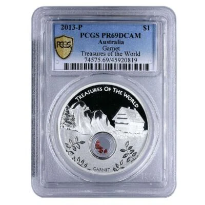 Australia 1 dollar Treasures Garnet Alps House PR69 PCGS silver coin 2013 - Image 1 of 2