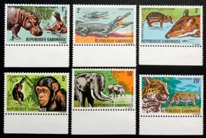 GABON 1967 WILD ANIMALS Sc 203-208 MNH - Picture 1 of 1