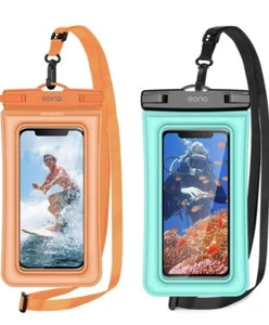 Paquete de 2 bolsas de teléfono impermeables EONO rosquilla segura iPX8 cordón ajustable - Imagen 1 de 6