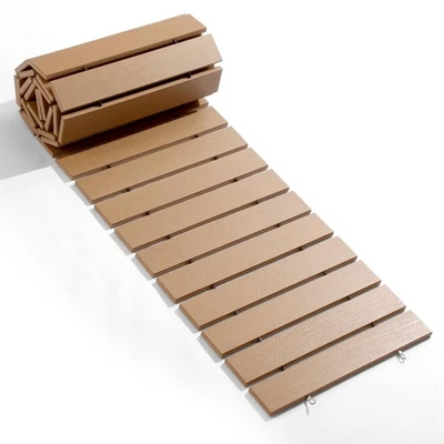 	Sendero de jardín de 8 pies HDPE aspecto madera pasarela exterior camino resistente a la intemperie	 Foto 1 de 4